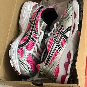 ASICS size 4 EU 36 Pink and Silver Running Shoes